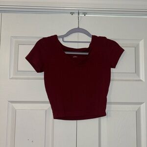 Wild Fable/ Target - Short Sleeve Tight Fit V-Neck Crop Top